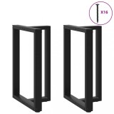 Cumpara ieftin Picioare de masă de bar &icirc;n formă de T, 2 buc., negru, 60x35x(90-91) cm, oțel