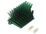Radiator extrudat cu aripioare BGA verde 41x45mm
