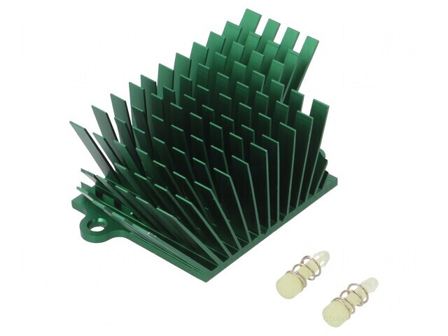 Radiator extrudat cu aripioare BGA verde 41x45mm