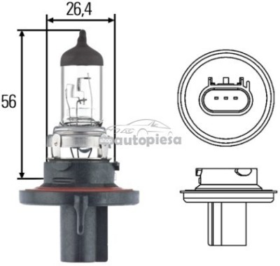 Bec Hella H13 12V 60/55W 8GJ 008 837-121 foto