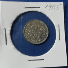 M3 C50 - Moneda foarte veche - Anglia - six pence - 1965