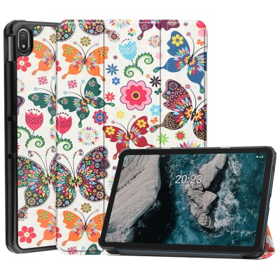 Husa tableta compatibila samsung galaxy tab s9 / s9 fe, foldpro cu microfibra, auto sleep/wake, butterfly foto