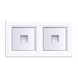 Priza dubla UTP RJ45 Leziter Nova cu rama alba, montaj &icirc;ngropat