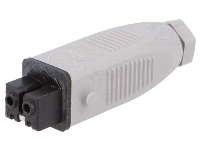 Conector dreptunghiular 2 pini IP54 cositorit mamă