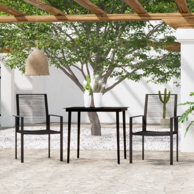 vidaXL Set mobilier de grădină, 3 piese, negru foto