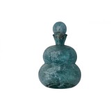 2 Vaze decorative din sticlă crackle &icirc;n nuanțe de albastru acvatic