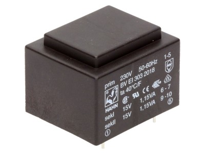 Transformator PCB 230VAC 15V, 2,3VA foto