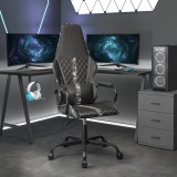 VidaXL Scaun de gaming de masaj, camuflaj și negru, piele ecologică