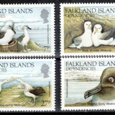 Falkland Dep 1985, Mi #129-132**, fauna, pasari, albatros, MNH! Cota 18 €!