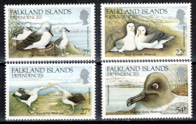 Falkland Dep 1985, Mi #129-132**, fauna, pasari, albatros, MNH! Cota 18 &amp;euro;! foto
