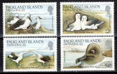 Falkland Dep 1985, Mi #129-132**, fauna, pasari, albatros, MNH! Cota 18 &amp;euro;! foto