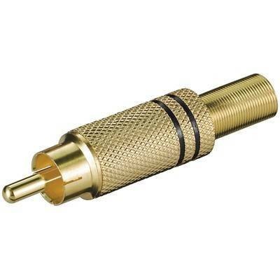 RCA mufa RCA tata metal aurit inel negru Goobay foto