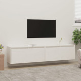 Gossi dulapuri de perete 2 buc. alb, 80x30x35 cm, lemn masiv de pin
