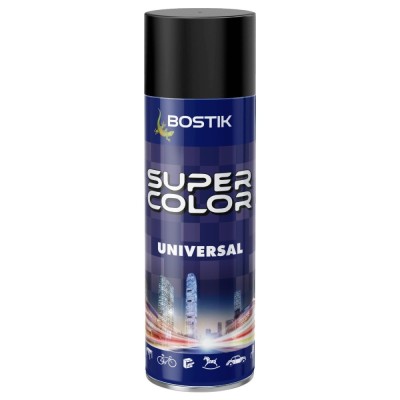 Spray vopsea, Den Braven Super Color Universal, negru intens mat RAL 9005, interior / exterior, 400 ml foto