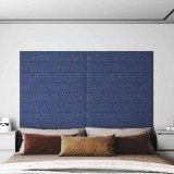 Panouri de perete 12 buc. albastru 90x15 cm textil 1,62 m&sup2;