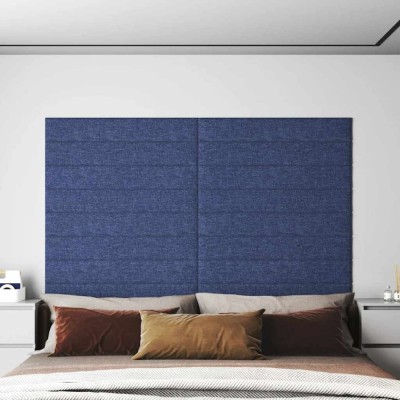 Panouri de perete 12 buc. albastru 90x15 cm textil 1,62 m&amp;sup2; foto