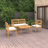 Set mobilier gradina cu perne, 4 piese, lemn masiv de tec GartenMobel Dekor, vidaXL