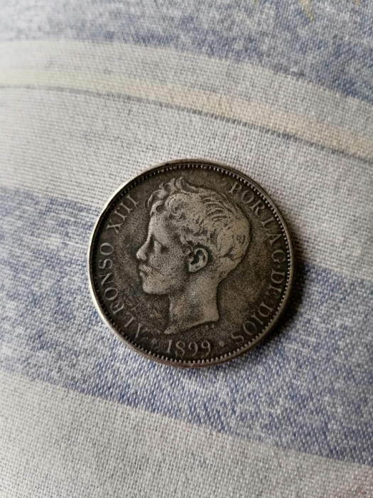 5 PESETAS 1899 Spania. Replica