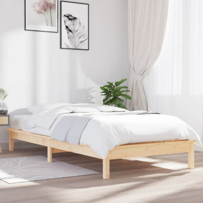 vidaXL Cadru de pat, 100x200 cm, lemn masiv de pin foto