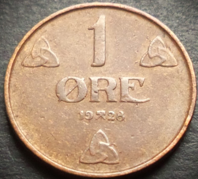 Moneda istorica 1 ORE - NORVEGIA, anul 1928 * cod 4502 - mai rara! foto