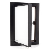 Ușa de vizitare neagră din aluminiu cu sticlă Lacobel Alb 200x300