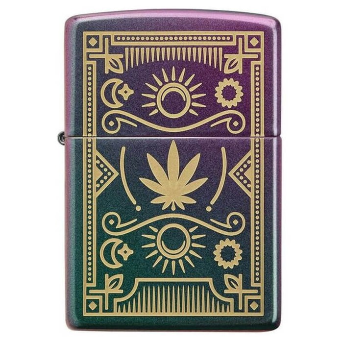 Bricheta originala Zippo, Cannabis Design Iridescent Laser Engrave