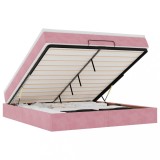 Cumpara ieftin Cadru de pat otoman cu saltea roz 180x200cm catifea