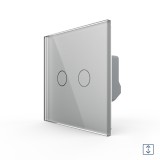 Intrerupator touch pentru draperie electrica Livolo din sticla, gri