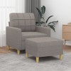 VidaXL Fotoliu canapea cu taburet, taupe, 60 cm, material textil