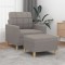 Gossi fotoliu canapea cu taburet, taupe, 60 cm, material textil