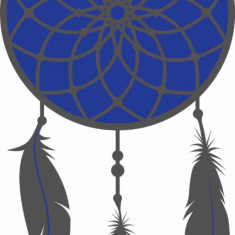 Sticker decorativ Mandala, Albastru, 85 cm, 4818ST-3