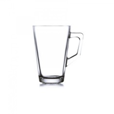 Set 6x Cana din sticla cu pentru bauturi calde sau reci, 240 ml