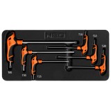 Set chei imbus Torx tip T NEO, 6 piese, otel S2, maner ergonomic