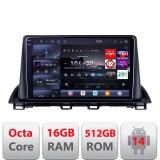 Navigatie Mazda 3 2014-2019 Edotec Kit-463 8 core QLED 2K 16+512GB 360 Android Waze USB Navigatie Internet Youtube Radio