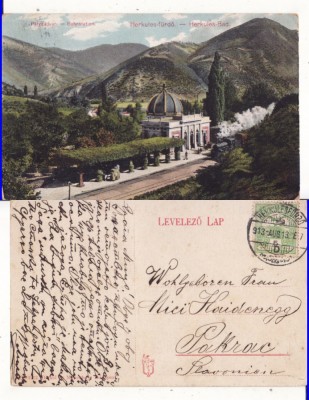 Baile Herculane - Gara, tren -1913 foto