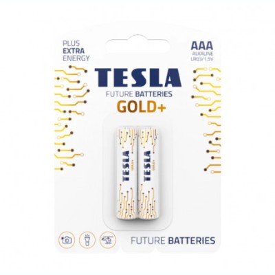 Set 2 baterii alkaline AAA LR03 TESLA GOLD 1.5 V foto