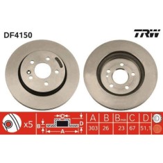Set discuri frana Mercedes M-Class (W163), ML 230 (163.136), ML 270 CDI (163.113), ML 320 (163.154), ML 430 (163.172), punte fata, 303x26, ventilat,