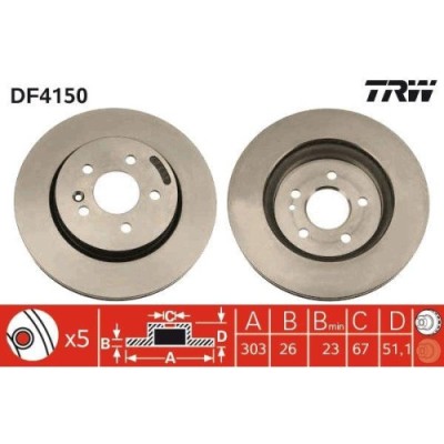Set discuri frana Mercedes M-Class (W163), ML 230 (163.136), ML 270 CDI (163.113), ML 320 (163.154), ML 430 (163.172), punte fata, 303x26, ventilat, foto