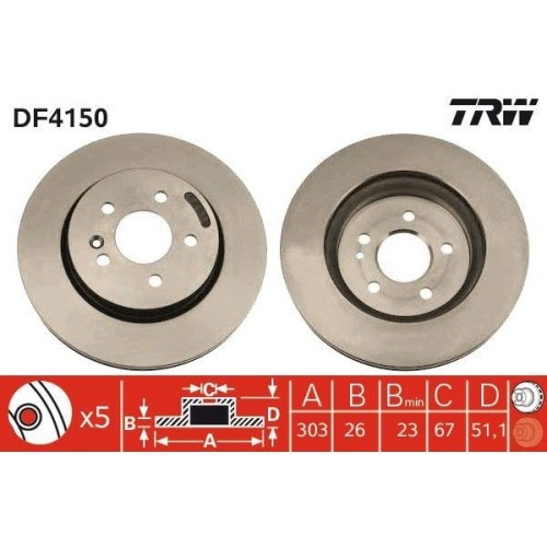 Set discuri frana Mercedes M-Class (W163), ML 230 (163.136), ML 270 CDI (163.113), ML 320 (163.154), ML 430 (163.172), punte fata, 303x26, ventilat,