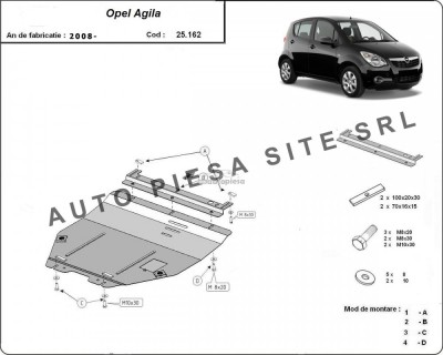 Scut metalic motor Opel Agila fabricat incepand cu 2008 APS-25,162 foto