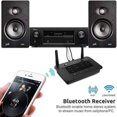 Transmitator Receptor audio Bluetooth 5.0 antena duala dual stream bypass 3 in 1 foto