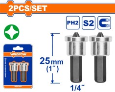 WADFOW - SET BITI CU OPRITOR PH2 25MM - 2 BUC PowerTool TopQuality foto