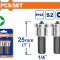 WADFOW - SET BITI CU OPRITOR PH2 25MM - 2 BUC PowerTool TopQuality