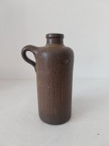 Sticla de ceramica gresie, cu toarta, vintage, 16cm inaltime x cca 6.5cm diametru