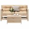 Gossi set mobilier gradina cu perne, 3 piese, lemn masiv de pin