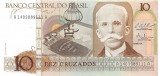 BRAZILIA █ bancnota █ 10 Cruzados █ 1987 █ P-209b █ UNC █ necirculata