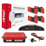 Set senzori de parcare AMiO cu 4 senzori interni, afisaj LED si buzzer, 12V