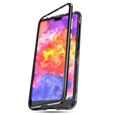 Husa Magnetic Glass 360&amp;deg; (sticla spate + bumper) pentru Huawei P40 Lite E, Black foto