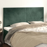 VidaXL Tăblii de pat, 4 buc, verde &icirc;nchis, 80x5x78/88 cm, catifea
