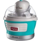 Aparat de inghetata, sorbet si iaurt inghetat 0643 Party Time Maker Ariete, Capacitate 1.5 l, Recipient detasabil, 12 W, Buton On/Off, Alb/Bleu